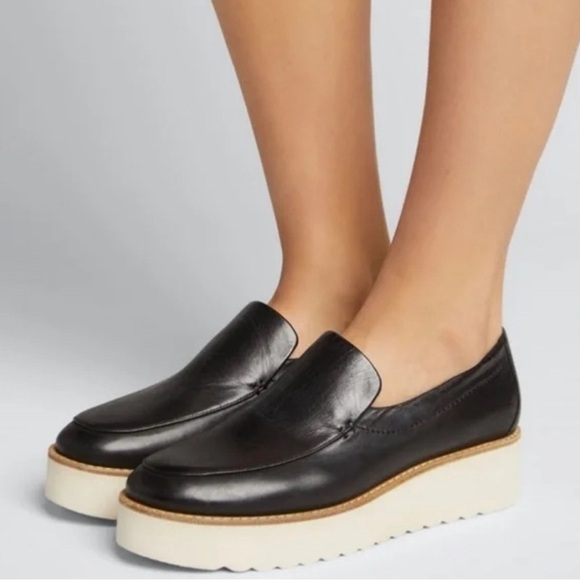 VINCE Zeta Leather Platform Slip-On Loafer Size 9.5 - Picture 1 of 16